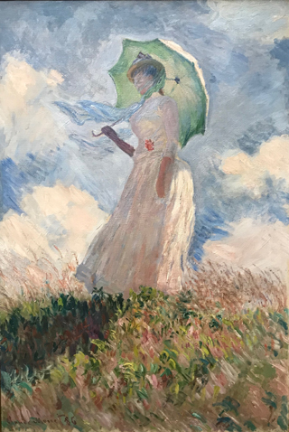 Woman plein air figure with umbrella  turning to the right, 1886 Claude Monet, Musee d'Orsay - age 46